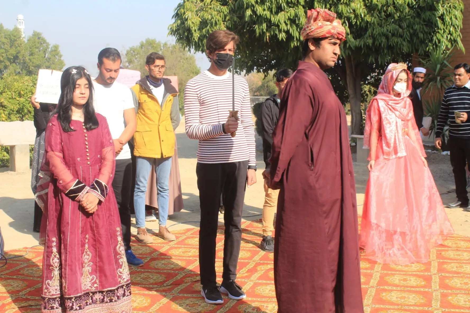Drama Society students performing stage play at Northern University